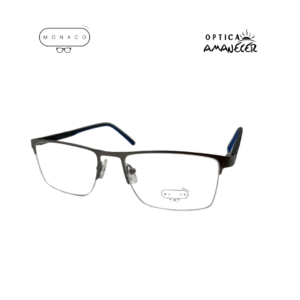 Monaco Italy – Rectangular Metal Gris Grafito con Detalles Azules